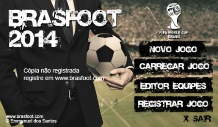 Imagem de abertura do jogo Brasfoot 2014